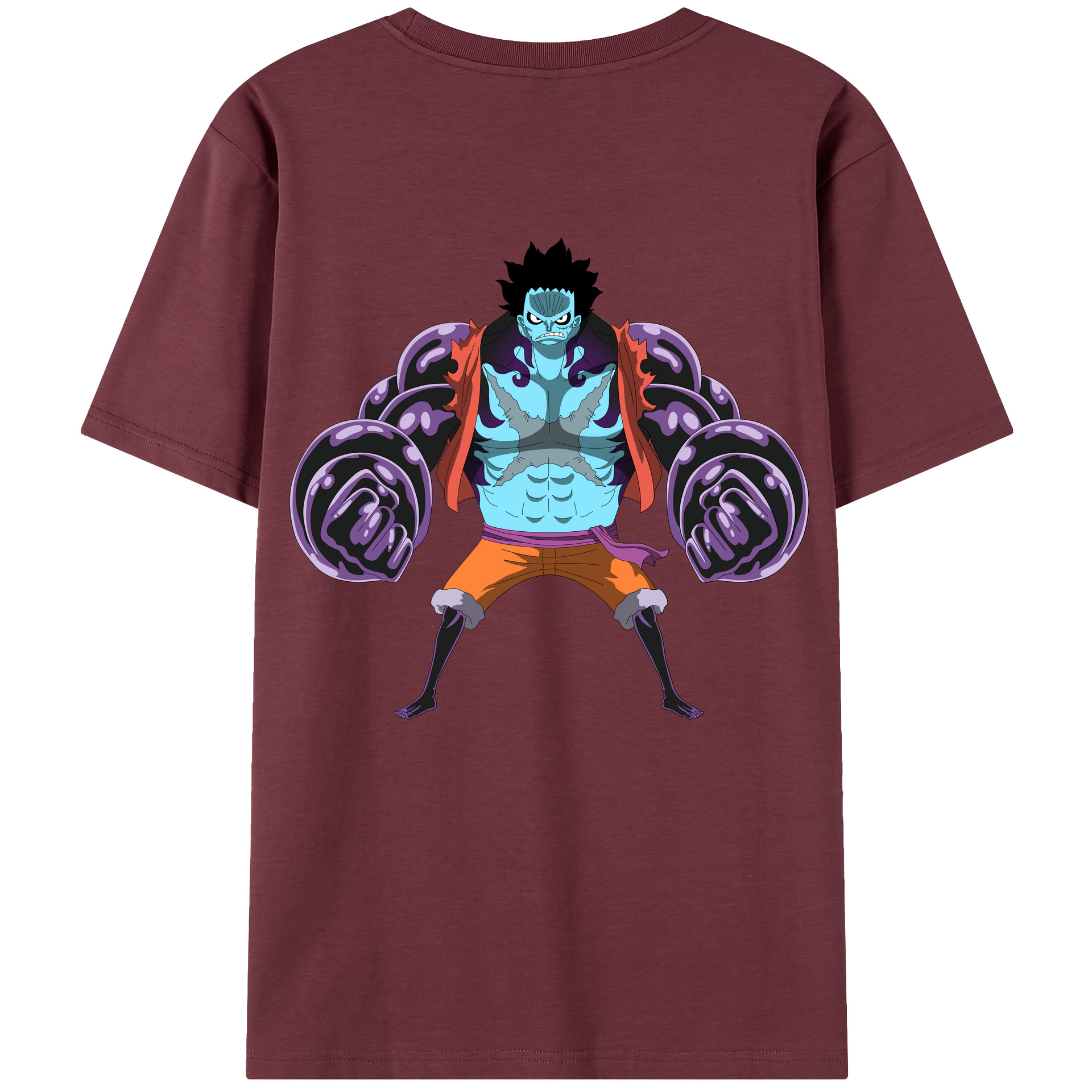 ワンピース モンキー・D・ルフィ ONE PIECE Monkey D. Luffy 綿100％半袖Tシャツ（背面プリント）